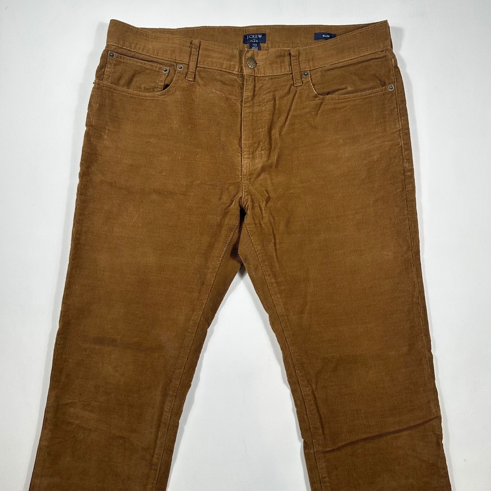 J.Crew Corduroy Pants Mens 34x34 Slim Fit Flex Stretch Brown